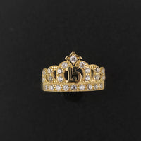 Anillo de Quinceañera de Oro 14K Auténtico