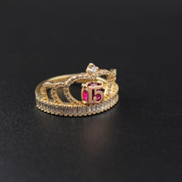 Real 14K Gold Quinceañera Ring