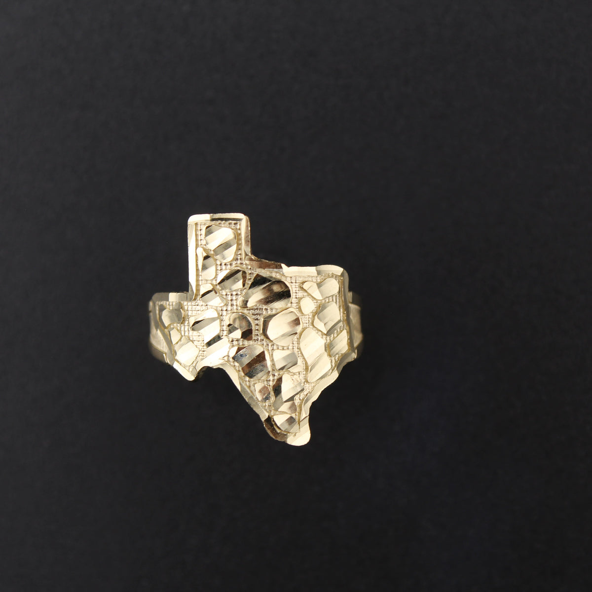 Anillo de oro de 10K real de Texas curvado mediano