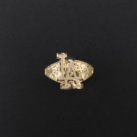 Anillo LA de oro de 10K auténtico