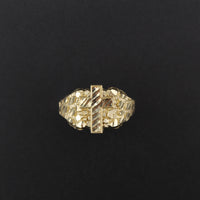 Real 10K Gold Cross Nugget Ring