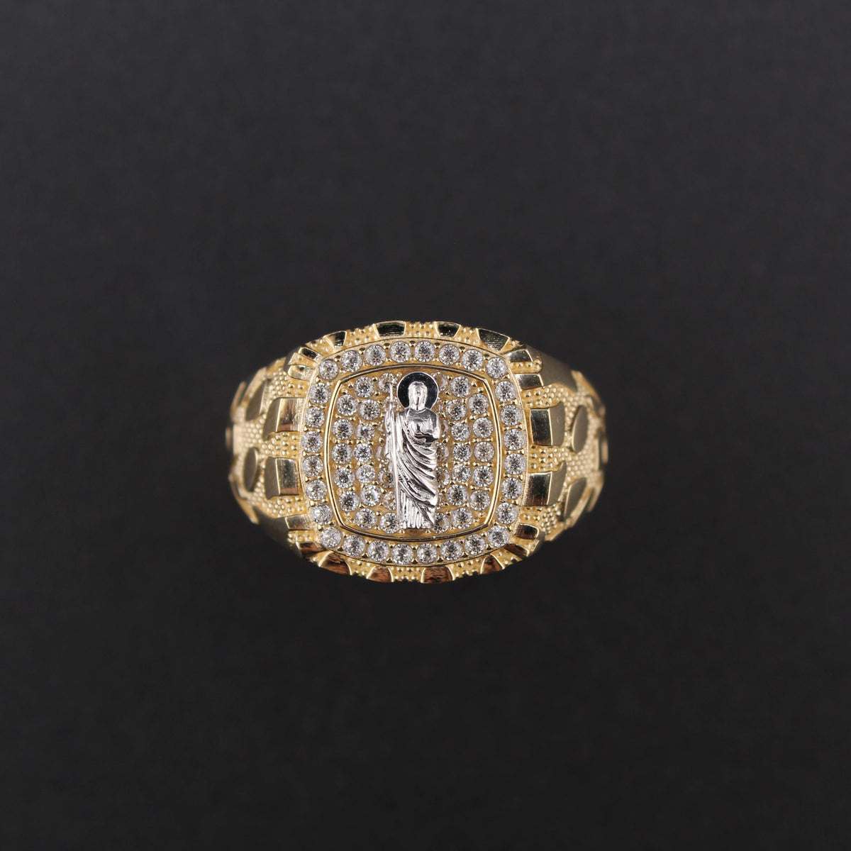 Real 10K Gold St. Jude Square Ring
