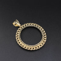 Bisel de moneda de oro auténtico de 10 quilates