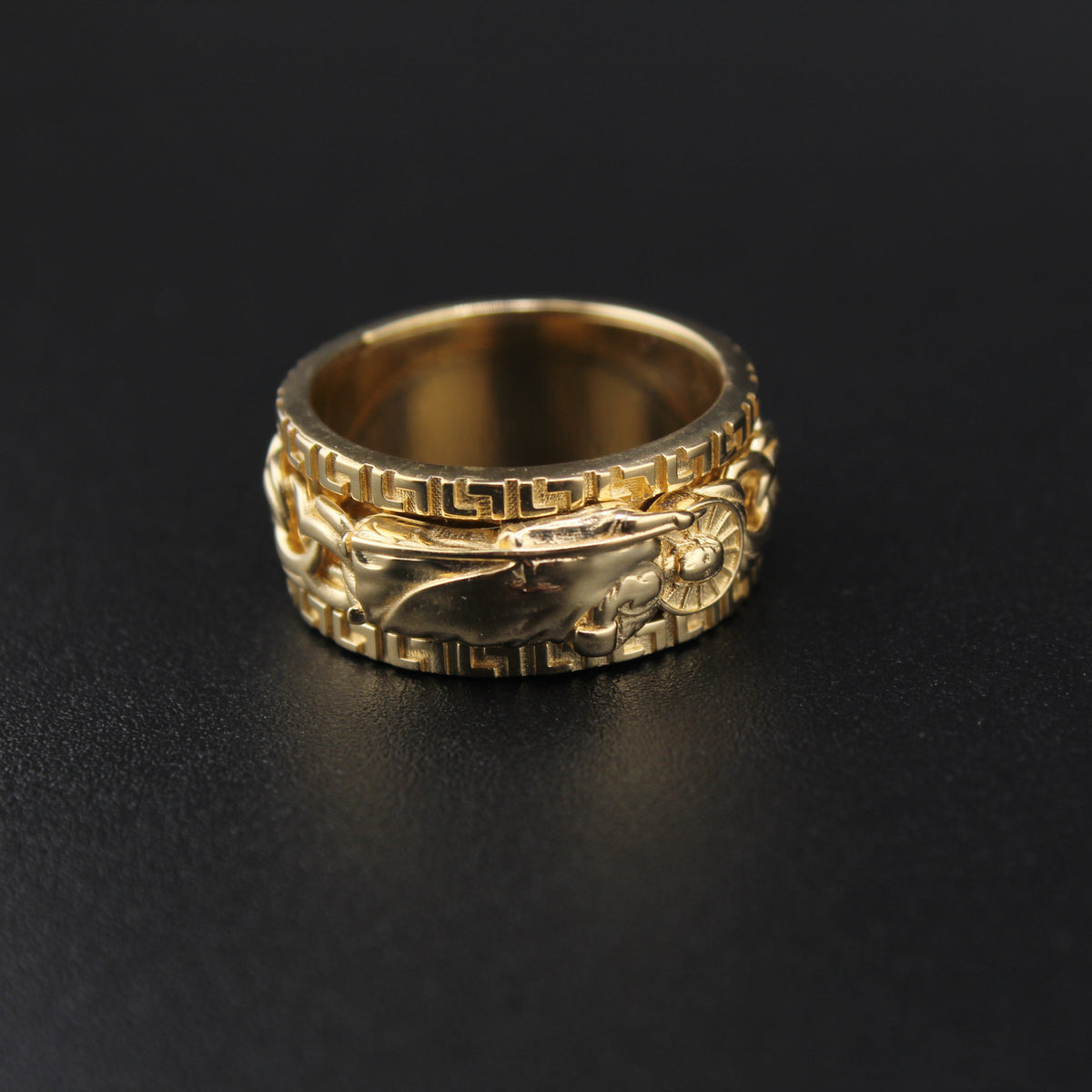 Anillo Chino Giratorio de Oro de 10K Genuino con San Judas Tadeo