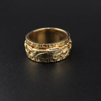 Anillo Chino Giratorio de Oro de 10K Genuino con San Judas Tadeo