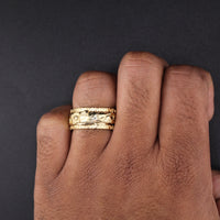 Anillo Chino Giratorio de Oro de 10K Genuino con San Judas Tadeo