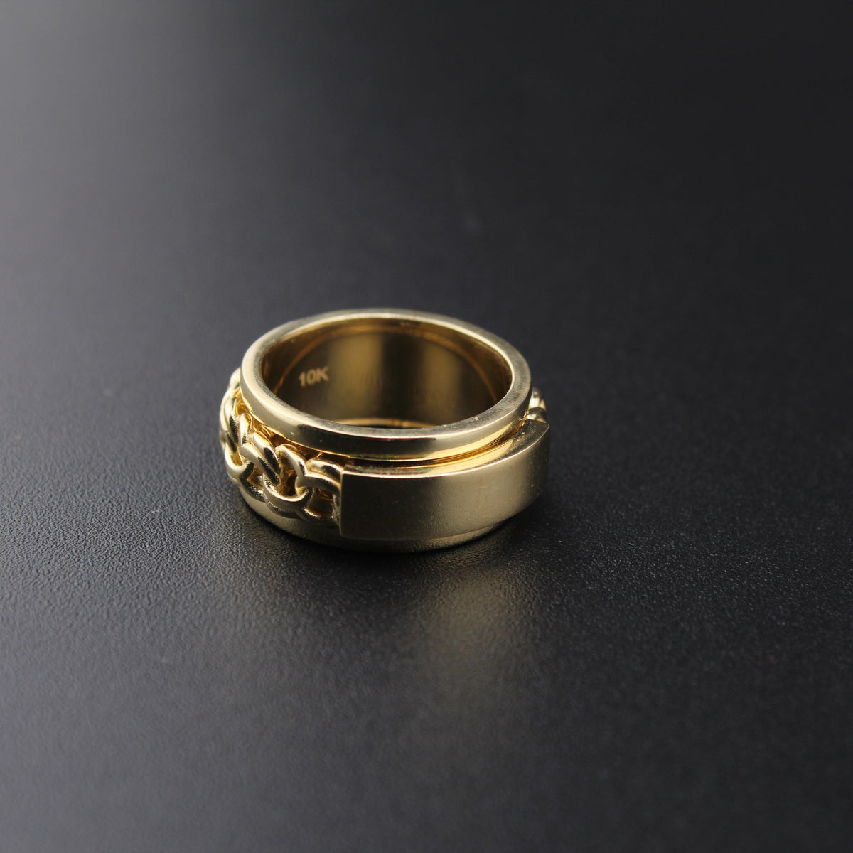 Anillo Giratorio Chino de Oro de 10K Auténtico
