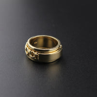 Anillo Giratorio Chino de Oro de 10K Auténtico