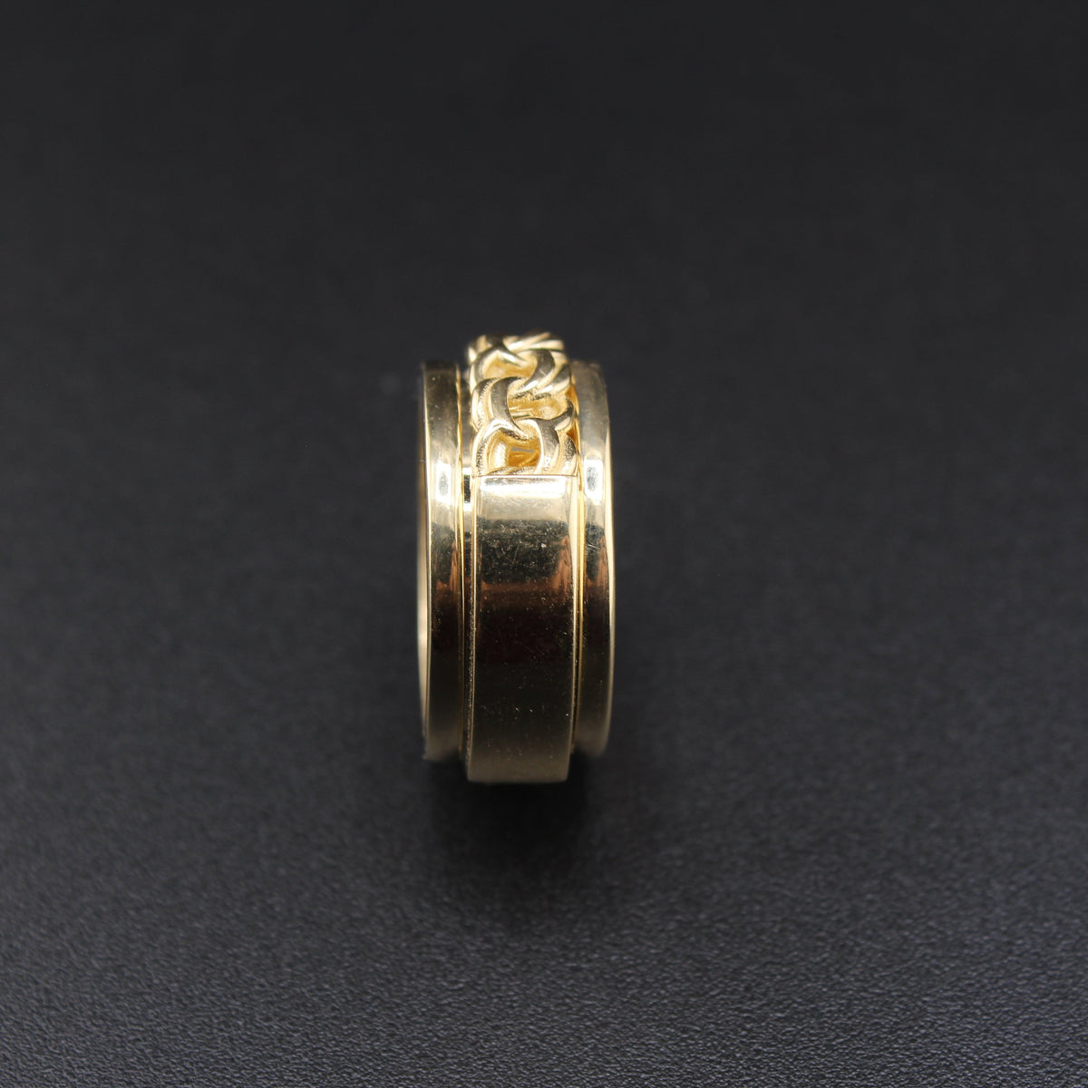 Anillo Giratorio Chino de Oro de 10K Auténtico