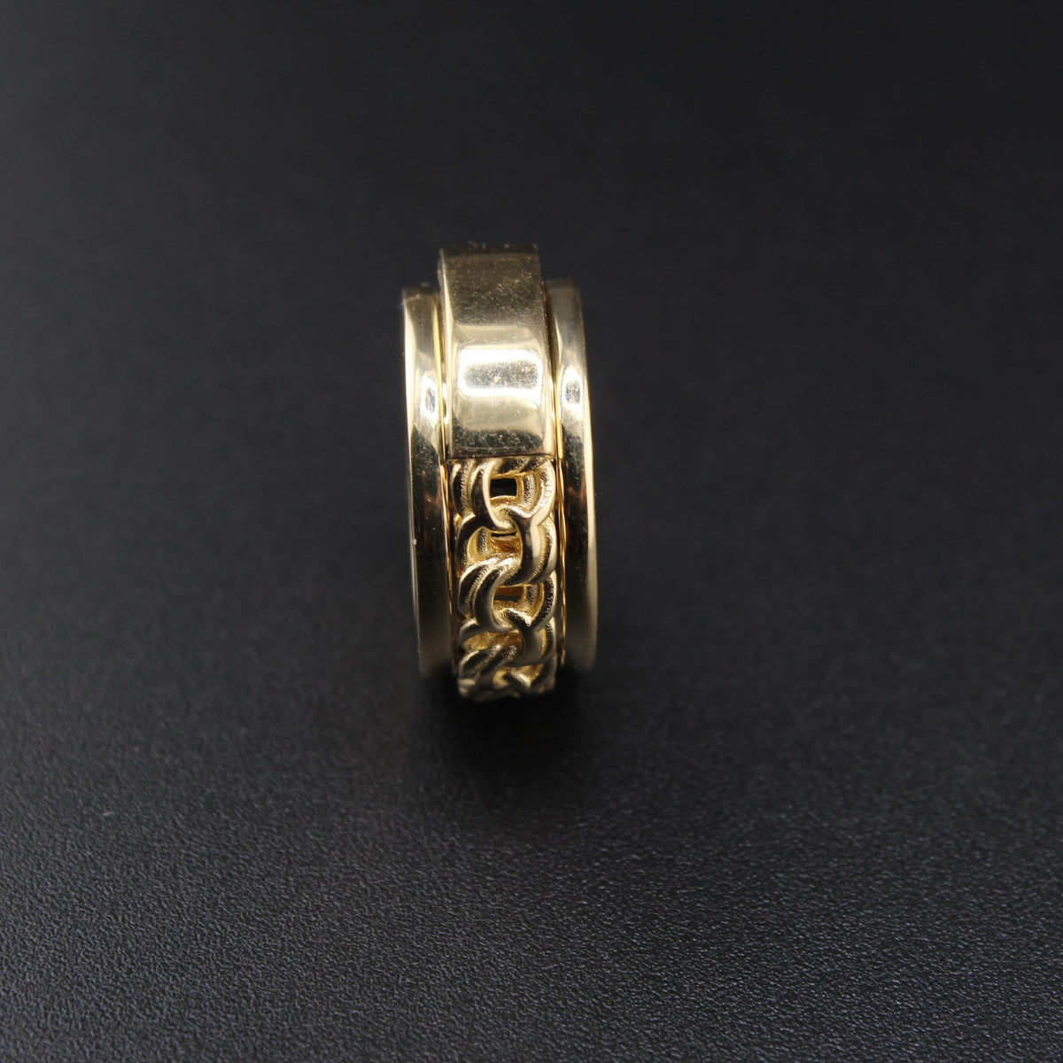 Anillo Giratorio Chino de Oro de 10K Auténtico