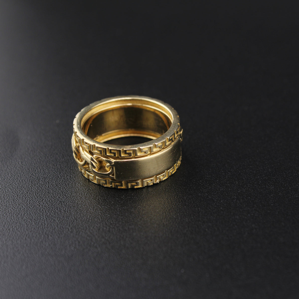 Anillo Chino Giratorio de Oro de 10K Auténtico