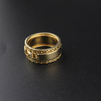Anillo Chino Giratorio de Oro de 10K Auténtico