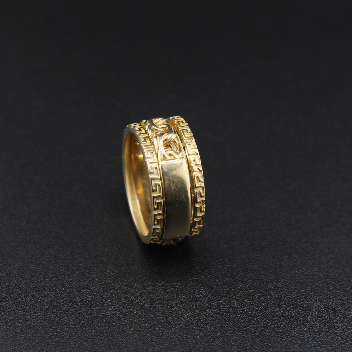 Anillo Chino Giratorio de Oro de 10K Auténtico