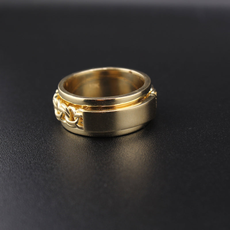 Real 10K Gold Spinning Chino ID Ring