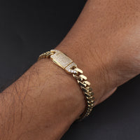 Pulsera cubana Royal de oro de 10K de 6mm auténtico