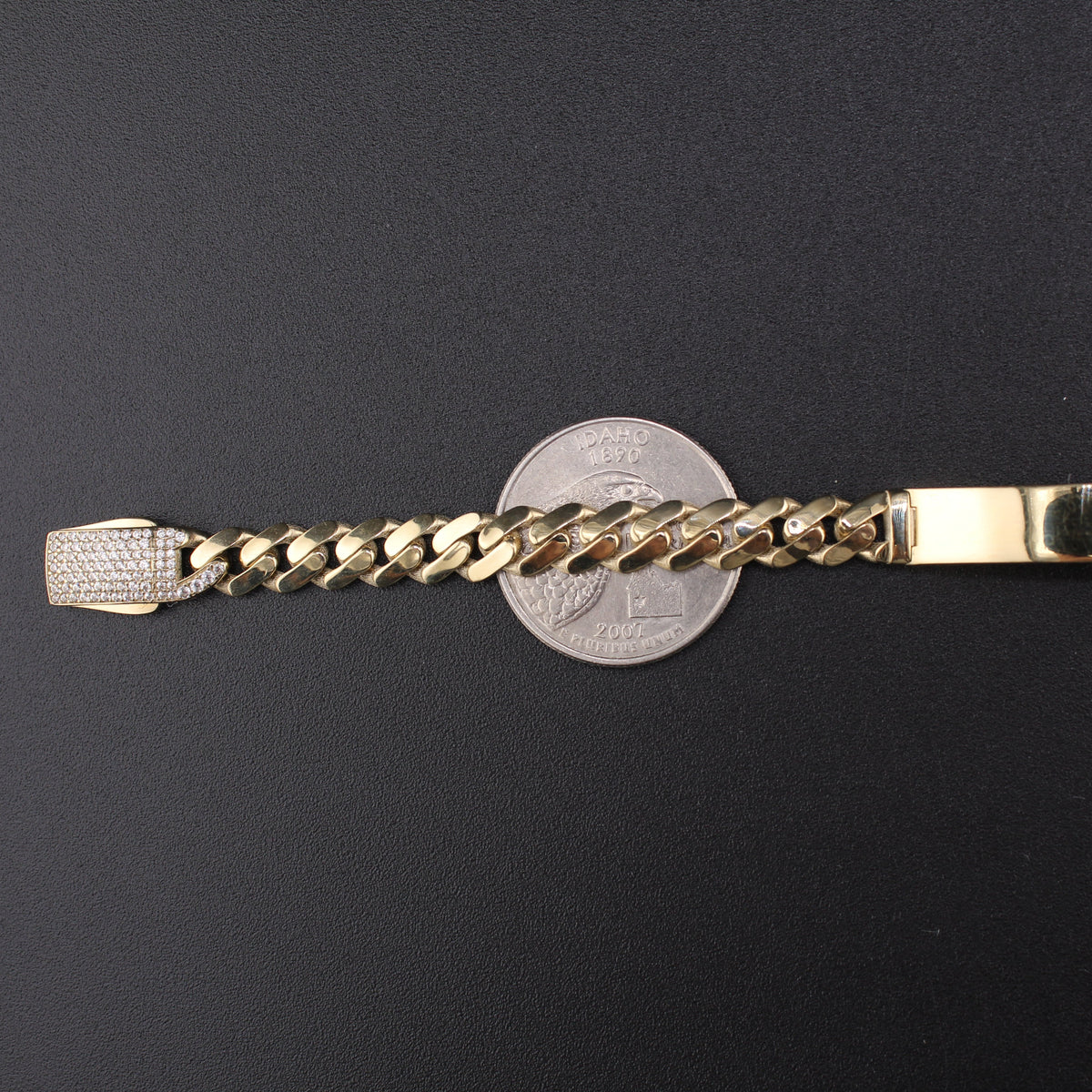 Real 10K Gold Cuban ID Bracelet