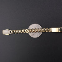 Real 10K Gold Cuban ID Bracelet