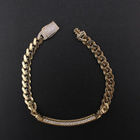 Real 10K Gold Cuban ID Bracelet