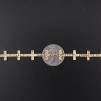 Real 10K Gold Cross Nugget Bracelet