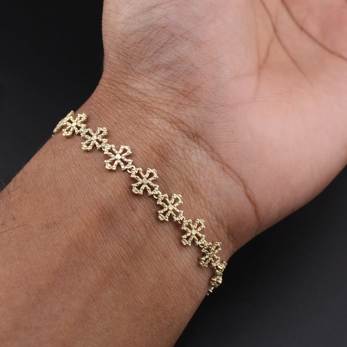 Real 10K Gold Cross Bracelet