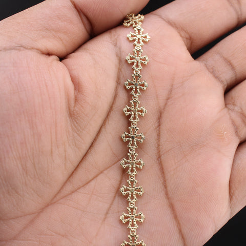 Real 10K Gold Cross Bracelet