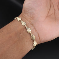 Real 10K Gold Nugget Bracelet