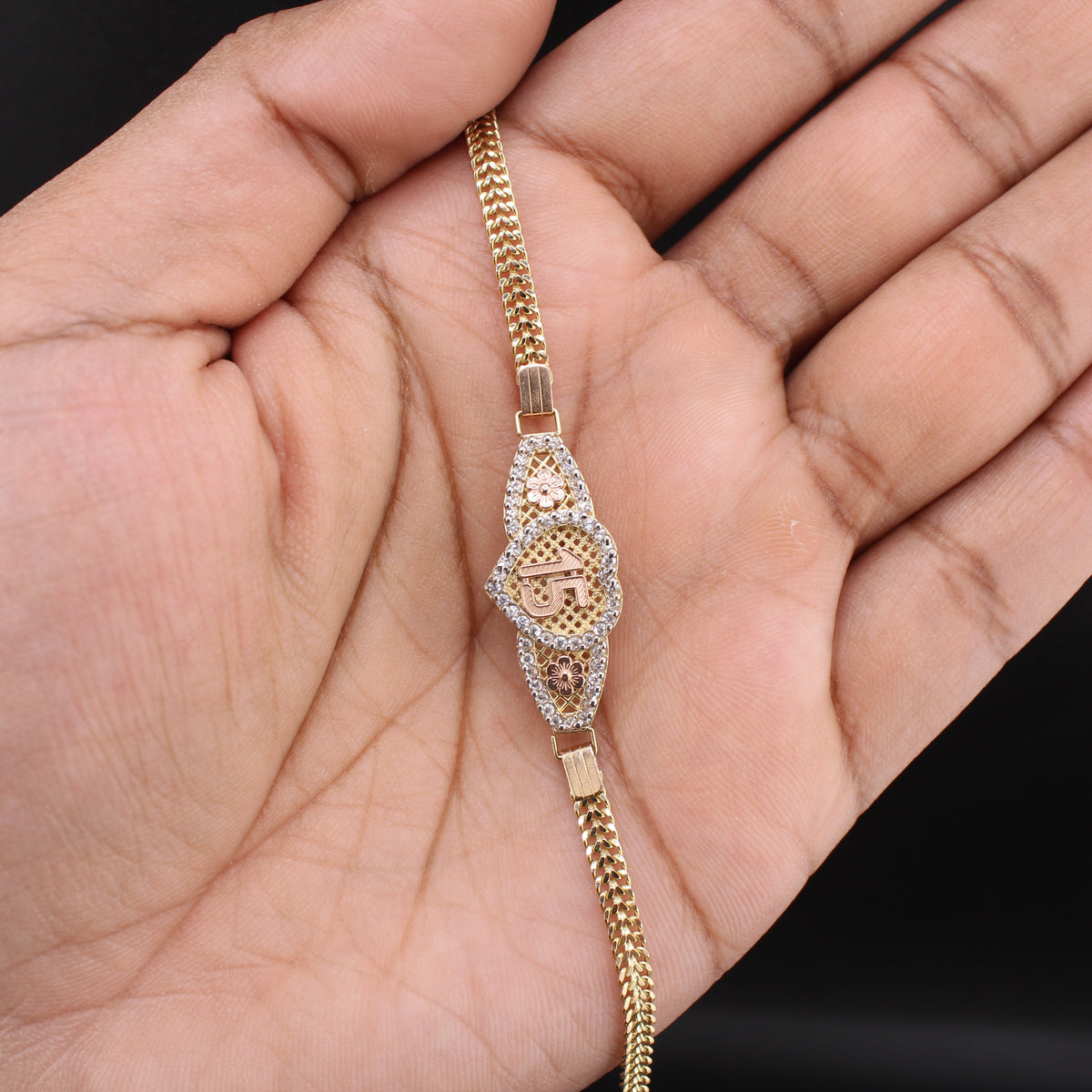 Pulsera de Quinceañera de Oro Real de 14K