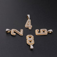 Real 10K Gold Diamond Number Pendants