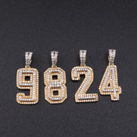 Real 10K Gold Diamond Number Pendants