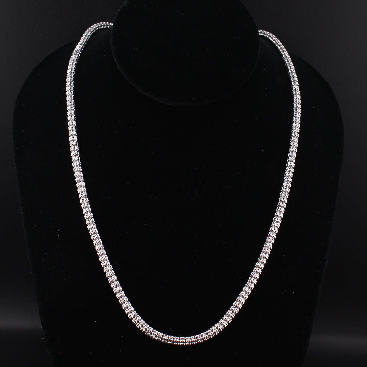 Real 10K White Gold Ice Chain