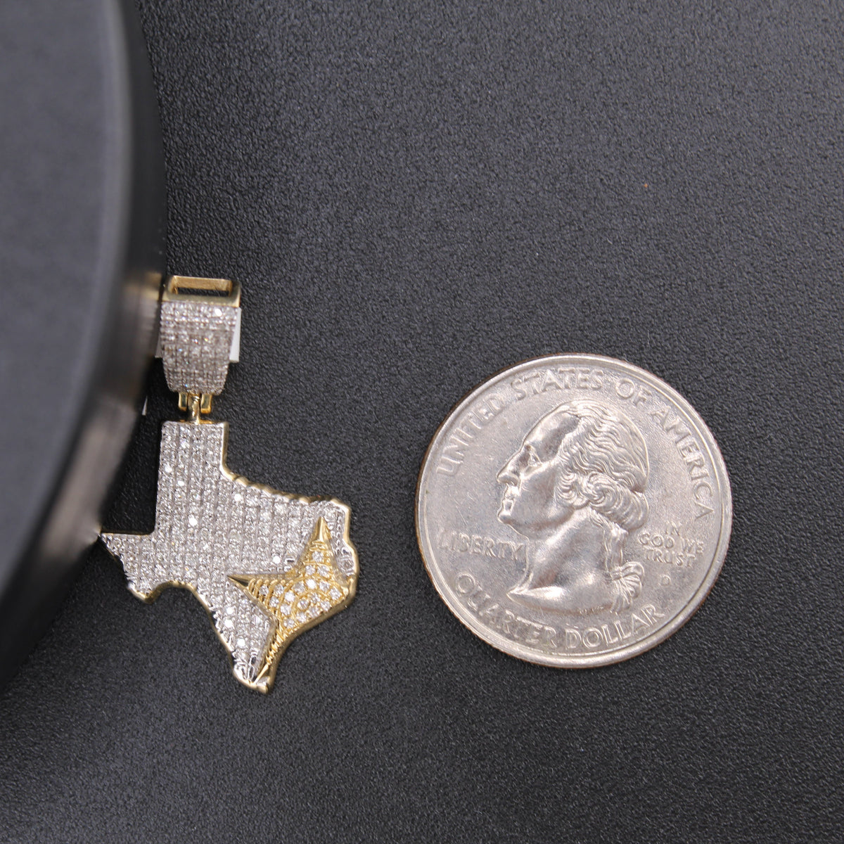 Real 10K Gold Diamond Texas Pendant