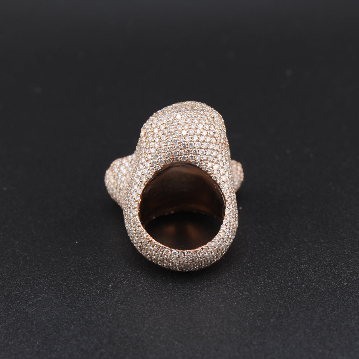 Anillo de sello de oro macizo de 14K con diamante y cara de Jesús