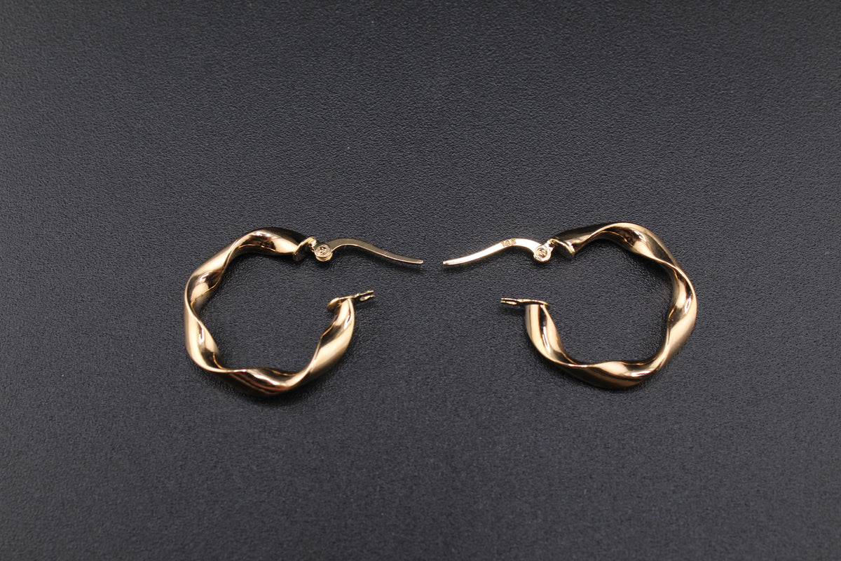 Real 14K Gold Curl Hoops