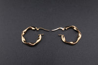 Real 14K Gold Curl Hoops