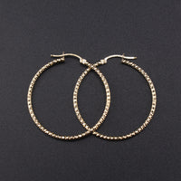 Real 14K Gold Diamond Cut Hoops
