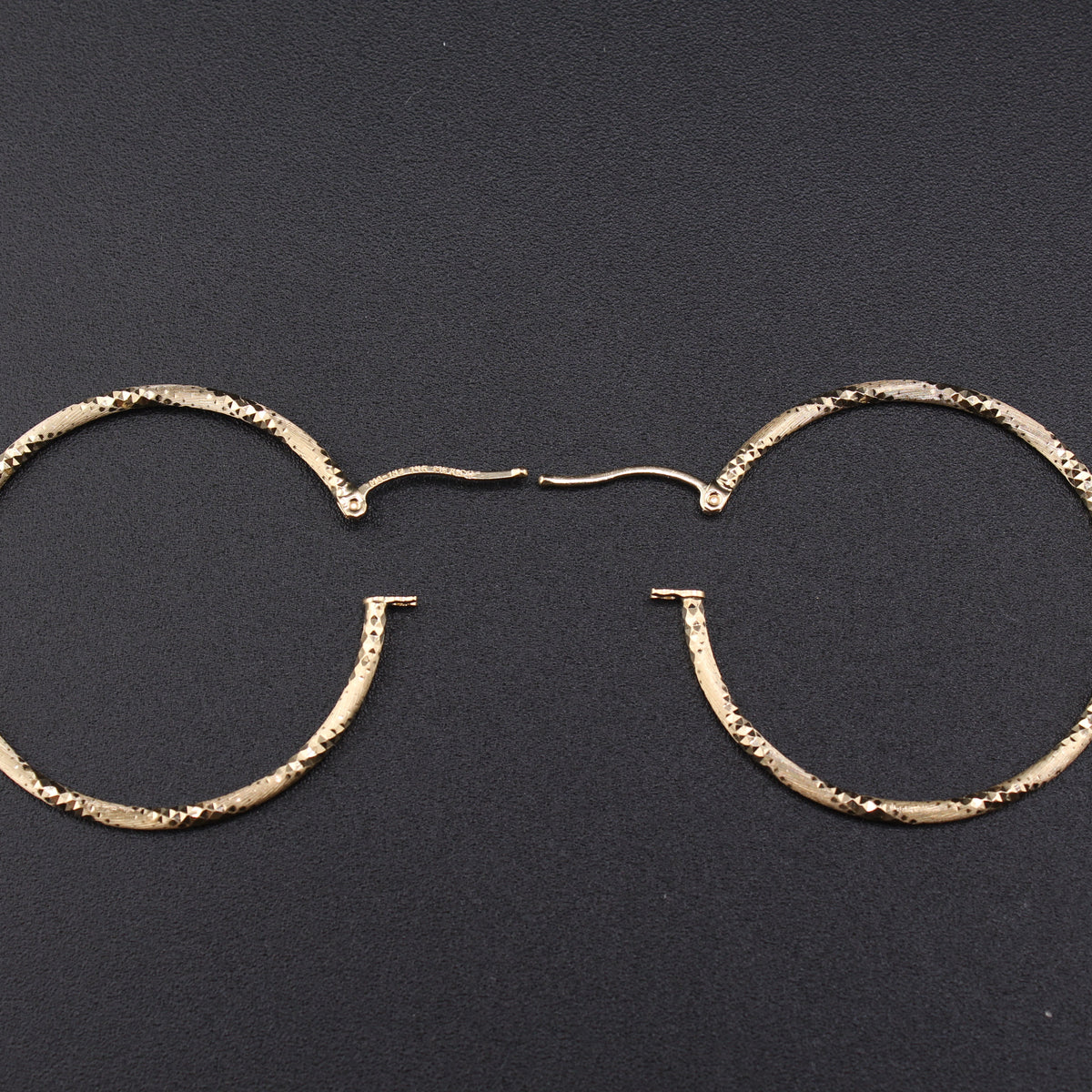 Real 14K Gold Diamond Cut Curl Hoops