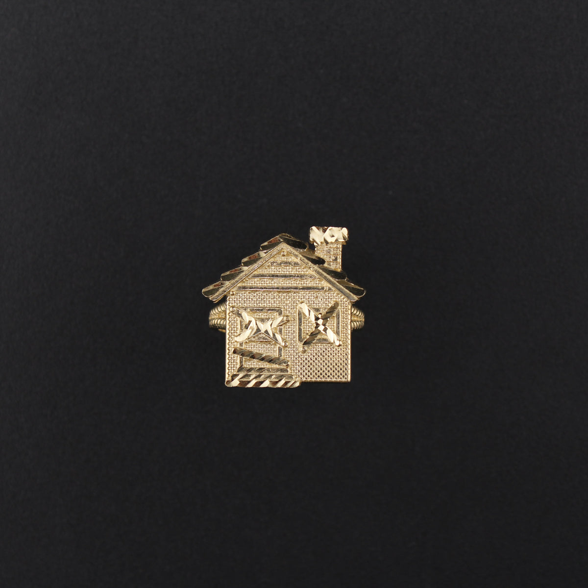 Anillo "Trap House" de oro auténtico de 10 quilates