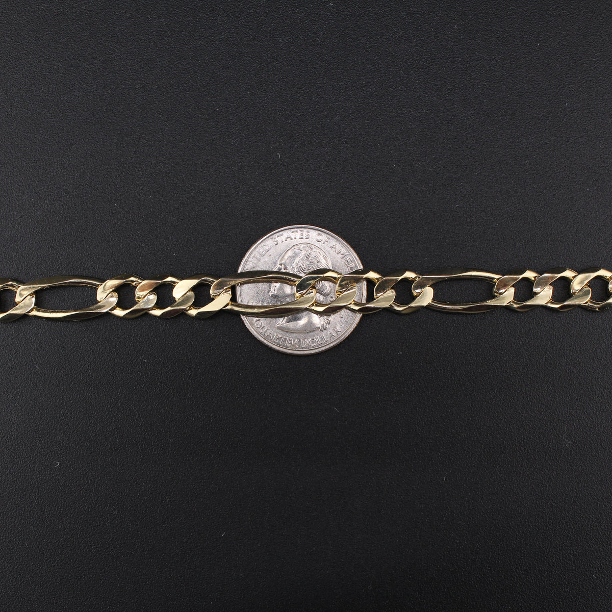 Pulsera de eslabones Figaro de oro de 10K real