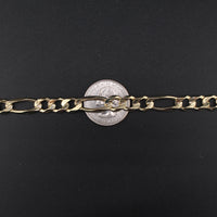 Pulsera de eslabones Figaro de oro de 10K real