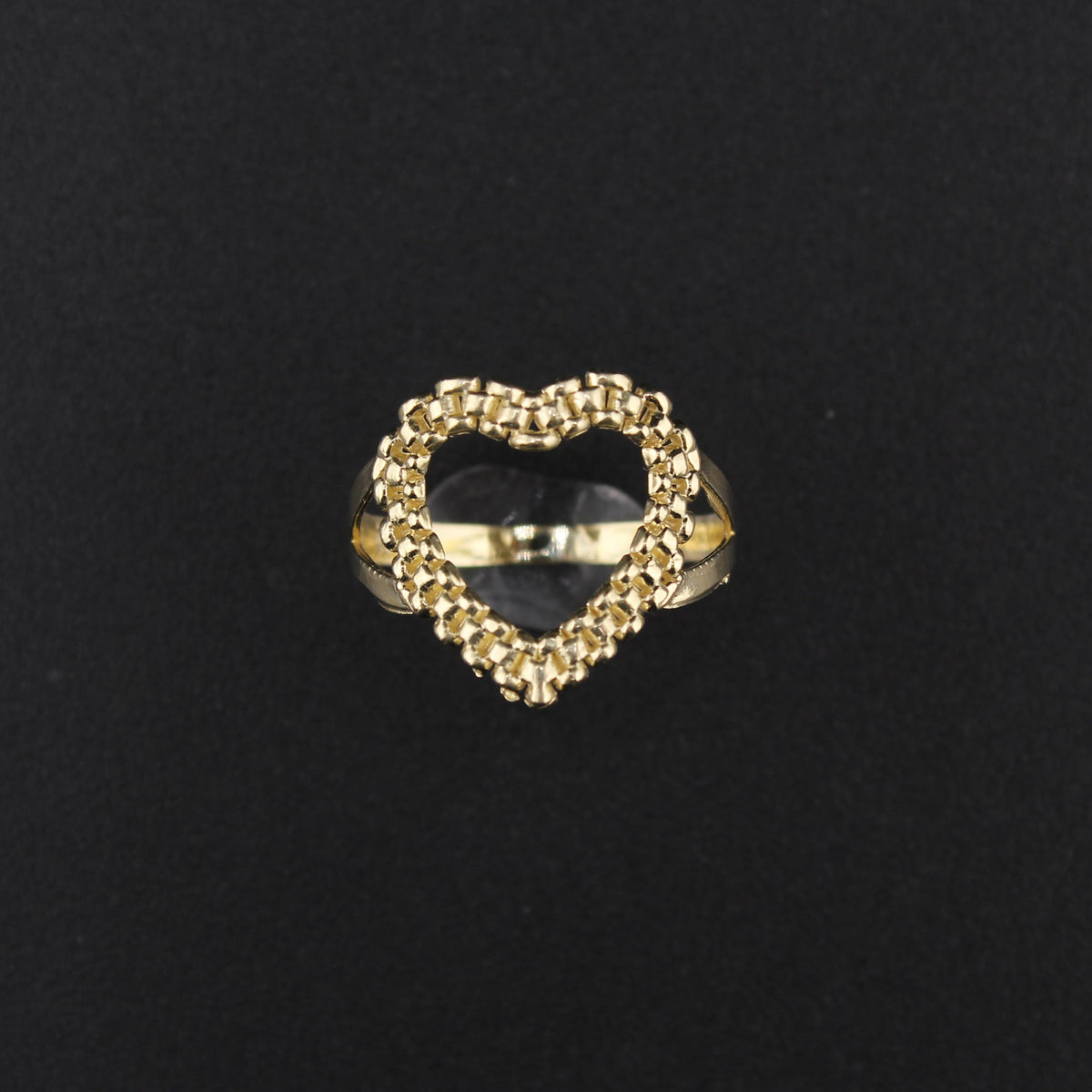 Real 10K Gold Heart-Shaped Ring