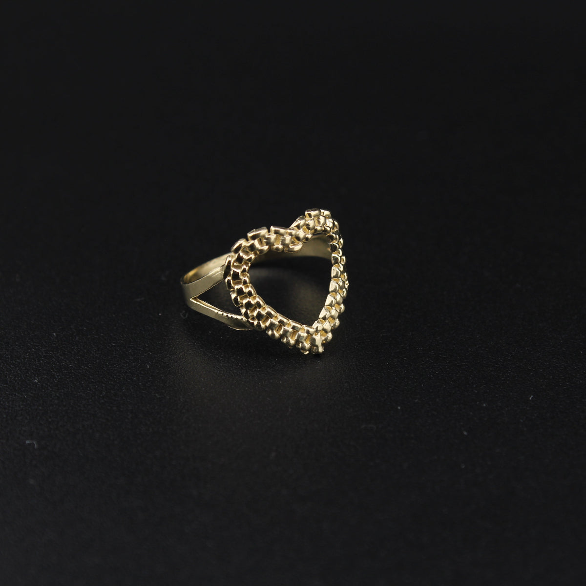 Real 10K Gold Heart-Shaped Ring