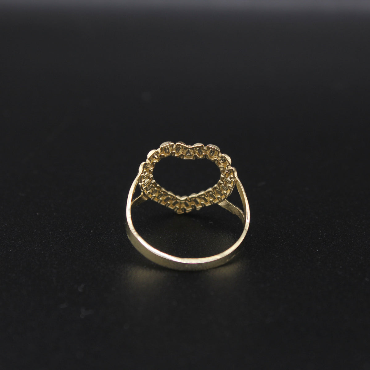 Real 10K Gold Heart-Shaped Ring