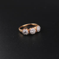 Anillo de oro rosa de 14K con diamante auténtico