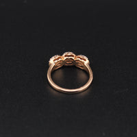 Anillo de oro rosa de 14K con diamante auténtico