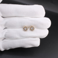 Real 10K Gold Diamond Ear Ring