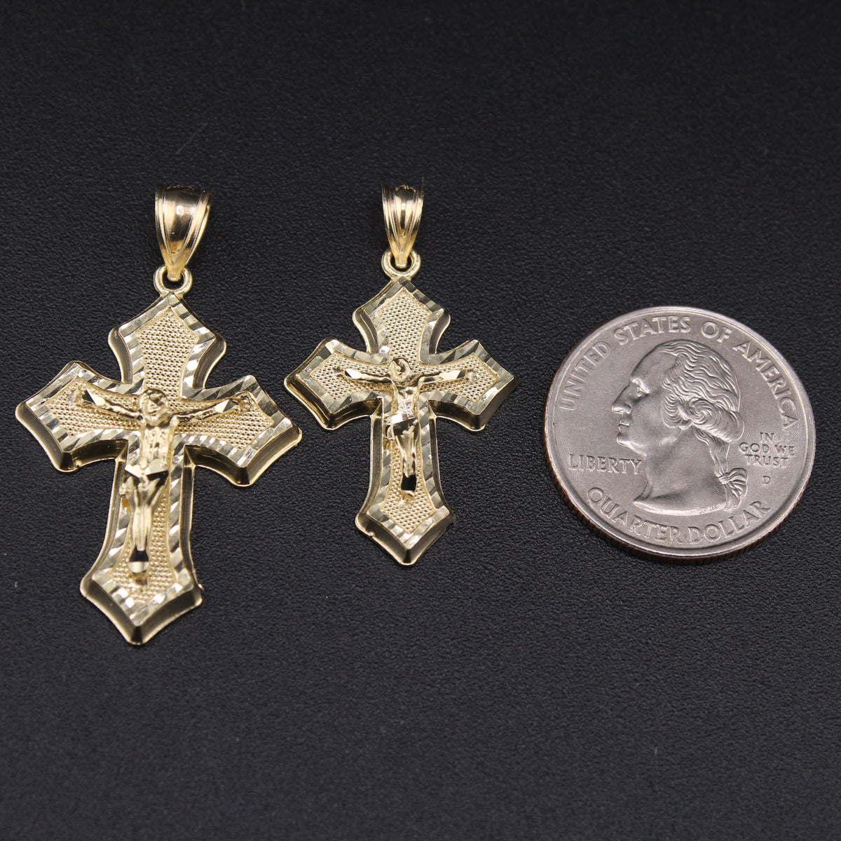 Real 10K Gold Cross Crucifix Pendant