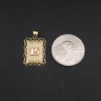 Real 10K Gold Quinceañera 15 Charm