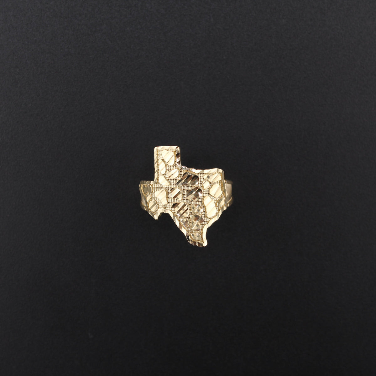 Anillo de oro de 14 quilates con pepita de Texas