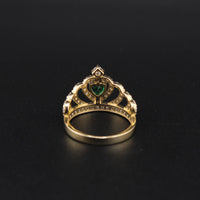 Real Gold 14K Tiara Green Stone Ring