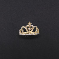 Anillo de corona de quinceañera de oro de 14 quilates